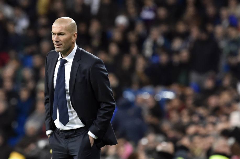 Zinedine Zidane al suo debutto da allenatore del Real Madrid. Afp